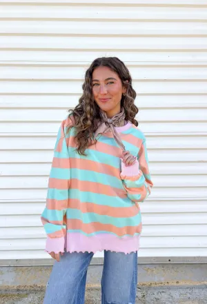 Mint to Be Striped Pullover