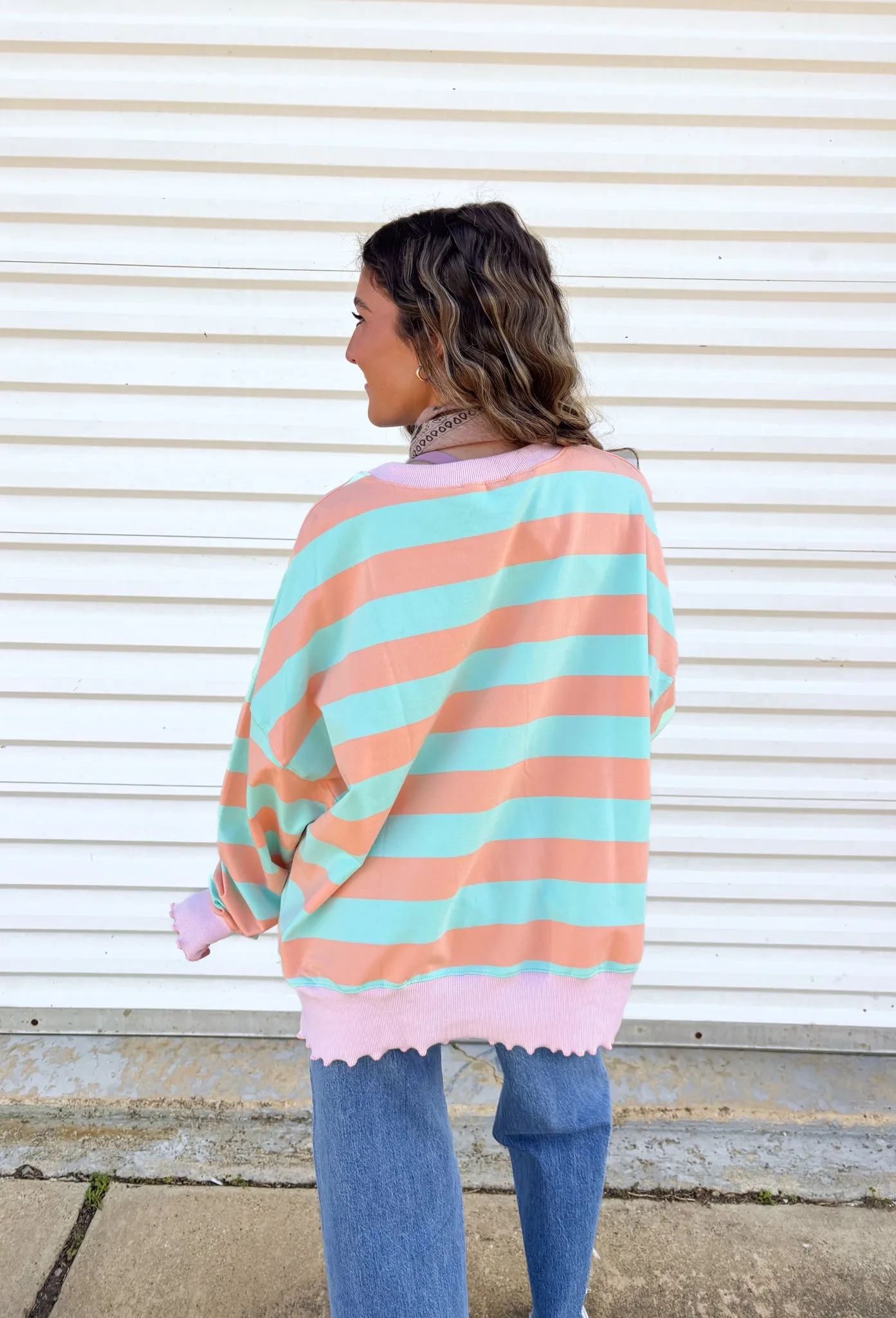 Mint to Be Striped Pullover