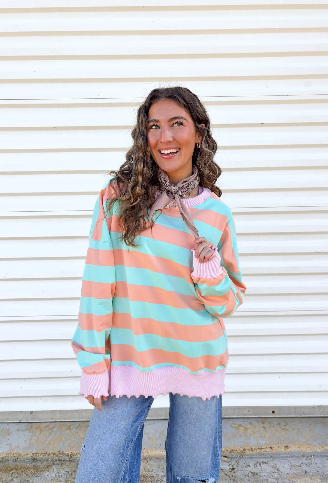 Mint to Be Striped Pullover