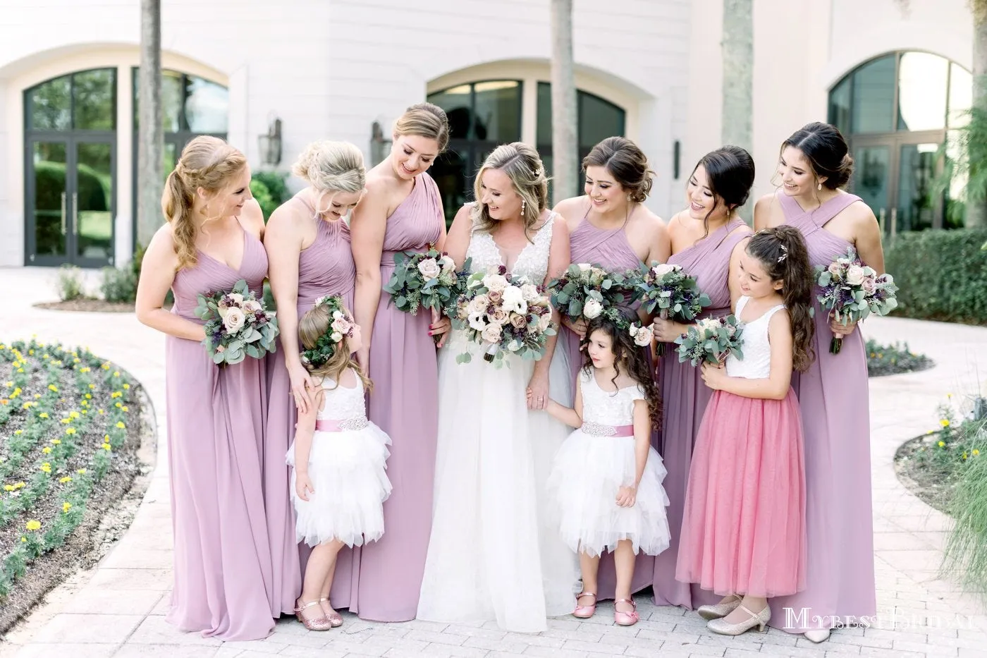 Mismatched Dusty Purple Chiffon A-line Long Cheap Bridesmaid Dresses, BDS0090