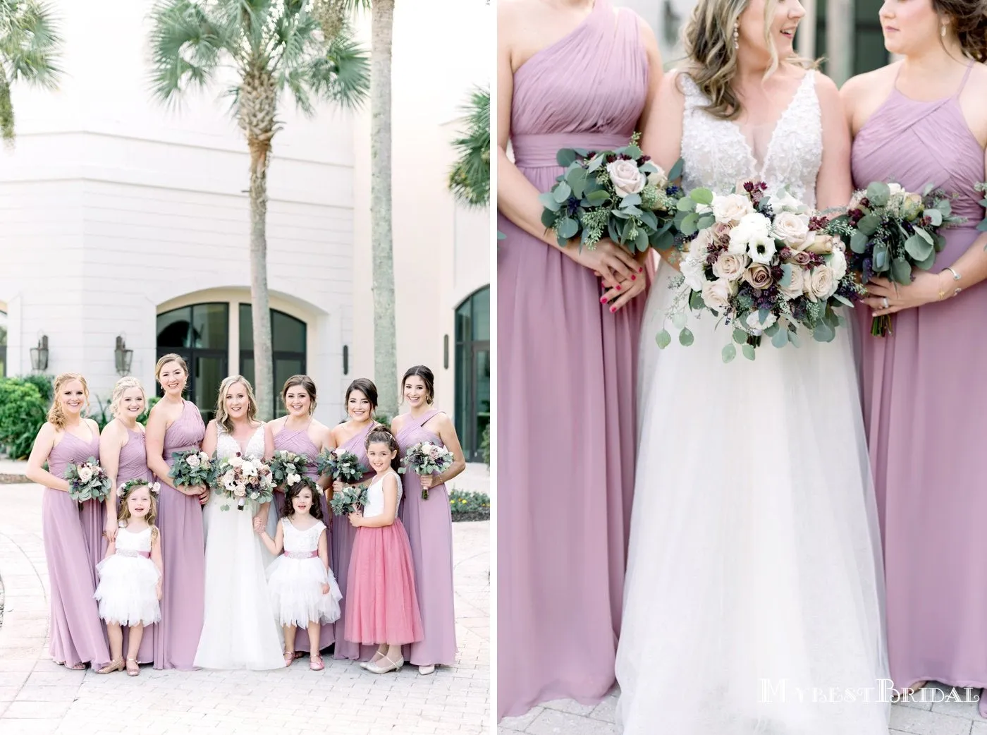 Mismatched Dusty Purple Chiffon A-line Long Cheap Bridesmaid Dresses, BDS0090