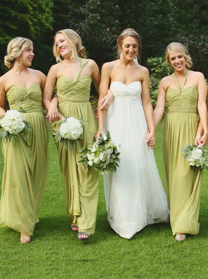 Mismatched Elegant Sweetheart Simple Long A-line Bridesmaid Dressess, BDS0297