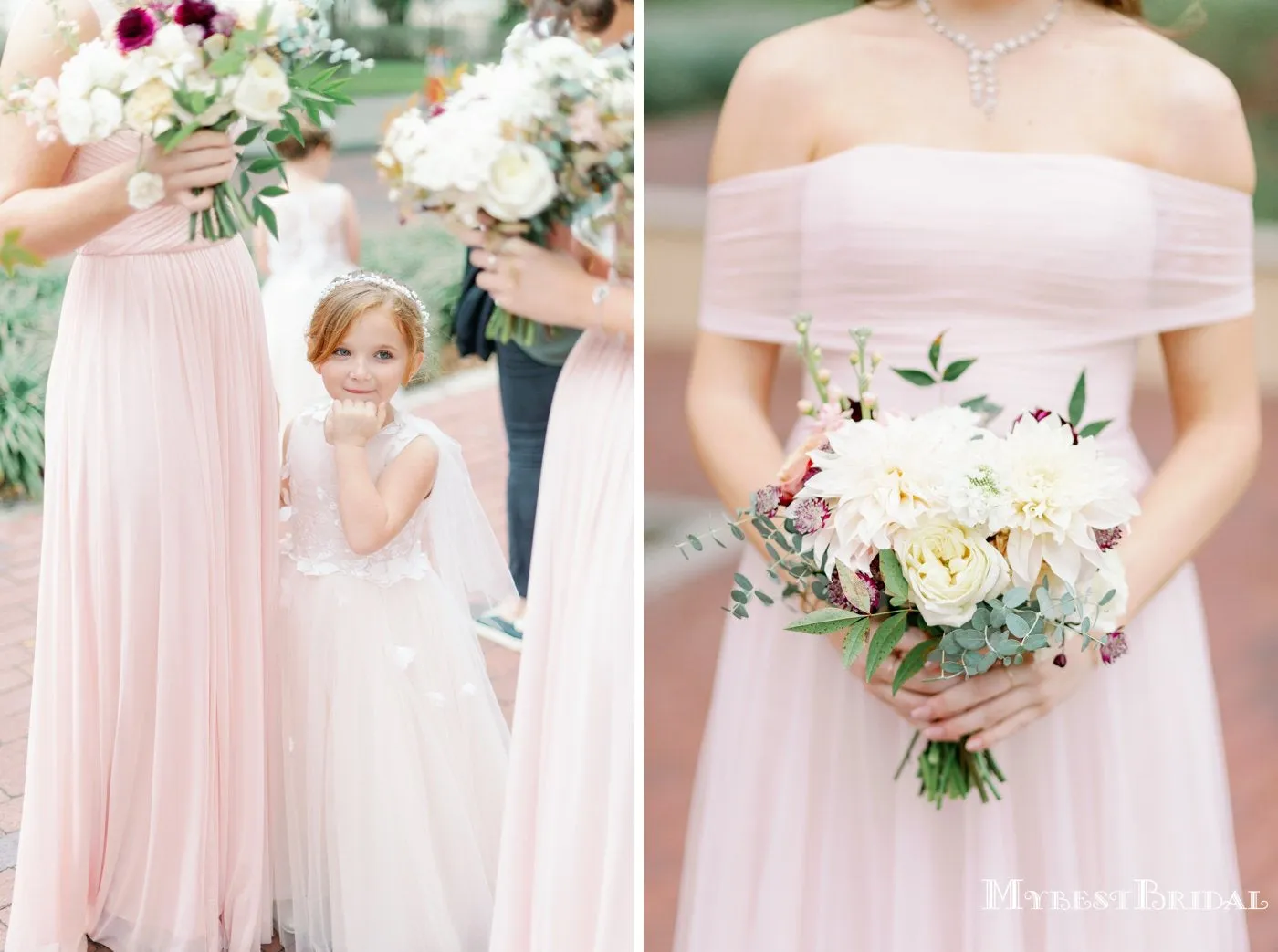 Mismatched Simple Pink Chiffon A-line Long Cheap Bridesmaid Dresses, BDS0077