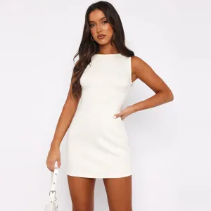 Monique Sleeveless Fitted High-Neck Mini Dress