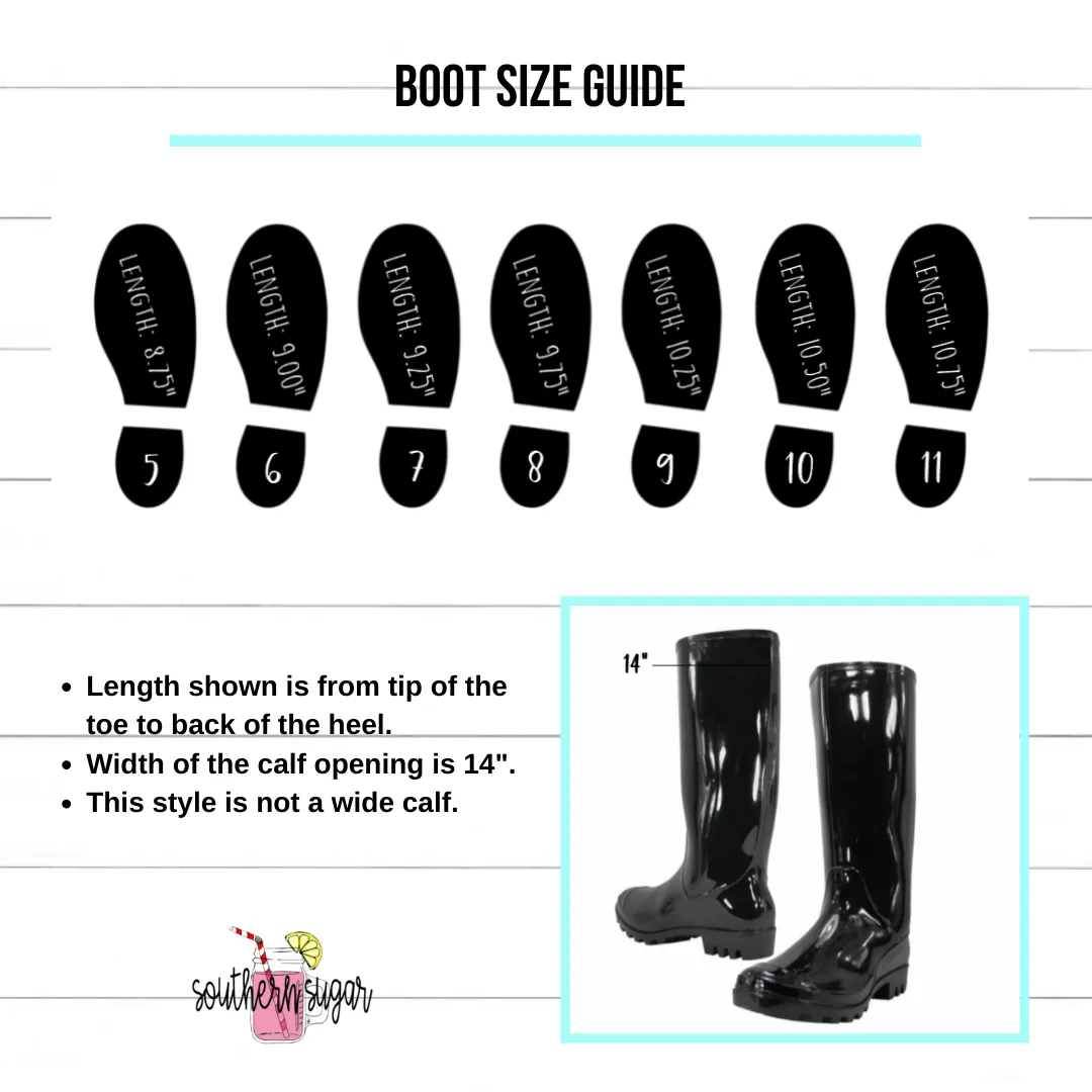 Monogrammed Gray Rain boots with bows | Southern Sugar Studio