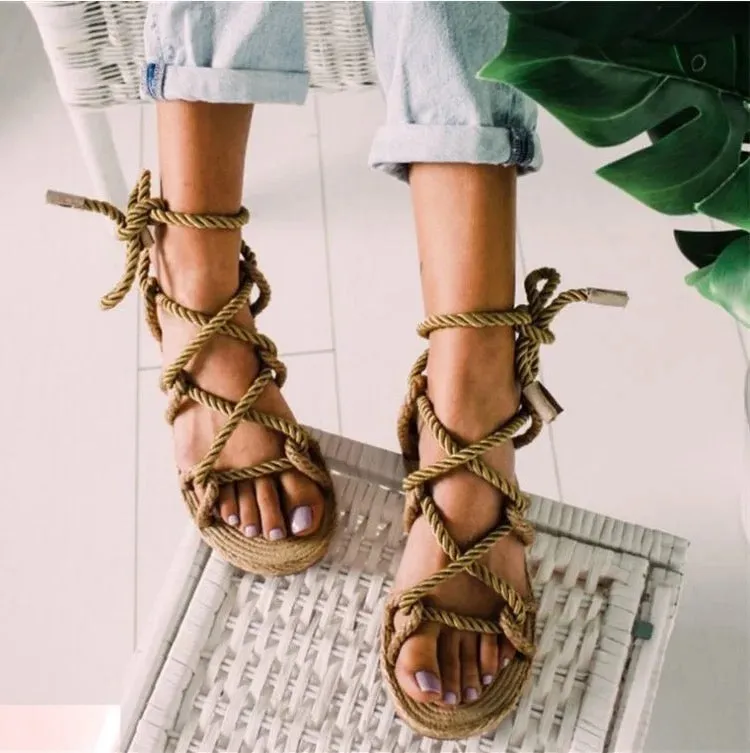 Multi Color Rope Sandals