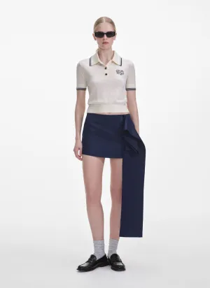 Navy Nylon Mini Skirt