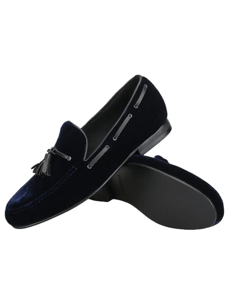 New imported velvet gentleman British yuppie shoes trendy leather tassel loafers large size smoking shoes loafers