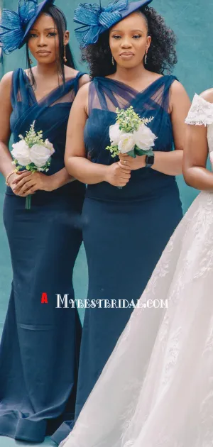 Newest V-neck Mermaid Long Cheap Bridesmaid Dresses, BDS0139