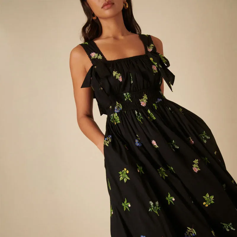 NOBODYS CHILD Dallas Midi Dress in Black