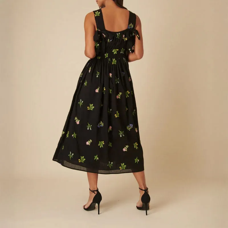 NOBODYS CHILD Dallas Midi Dress in Black