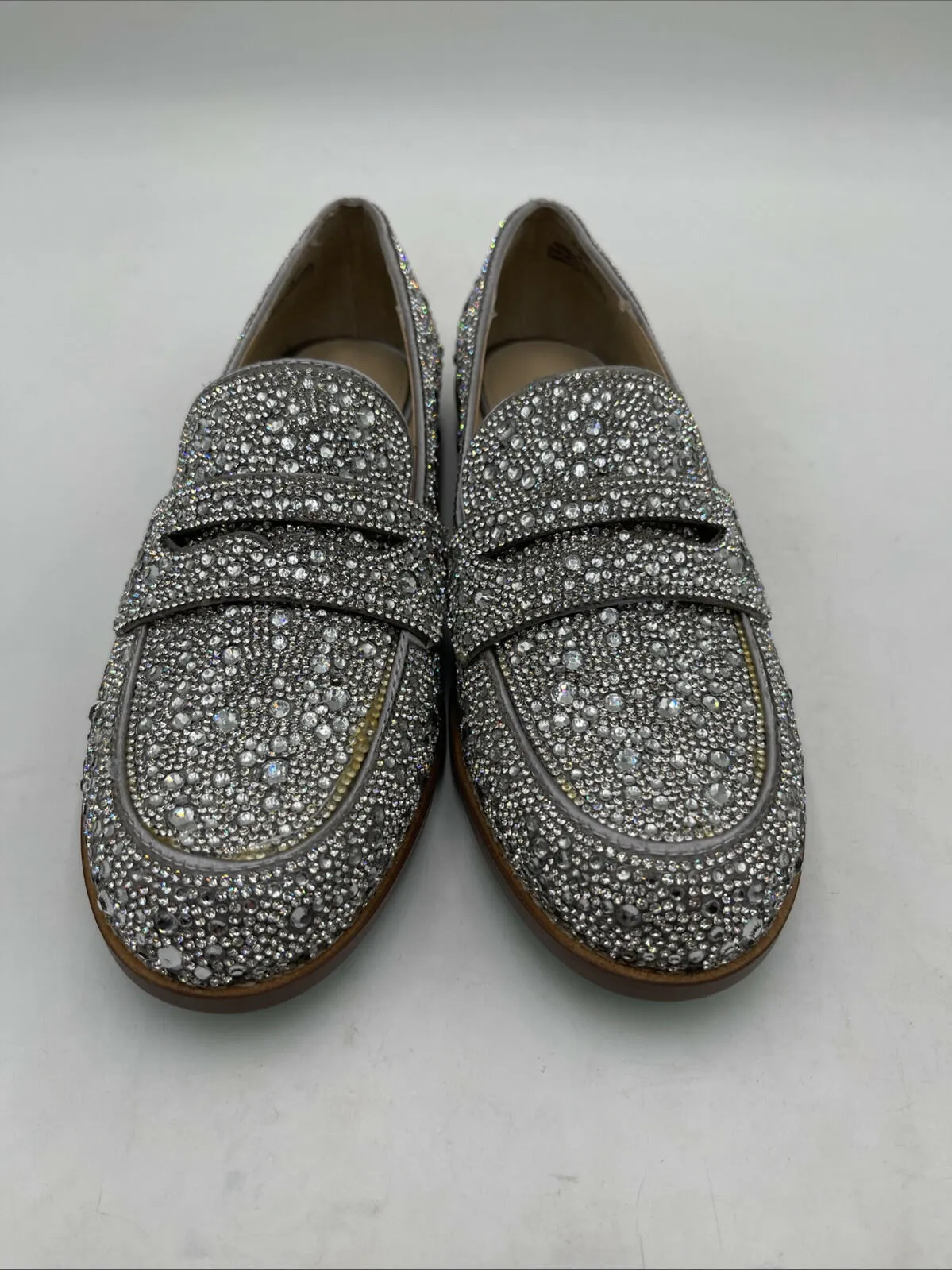 NWD Betsey Johnson Women's Aron Loafers Silver Size 5M - Like New