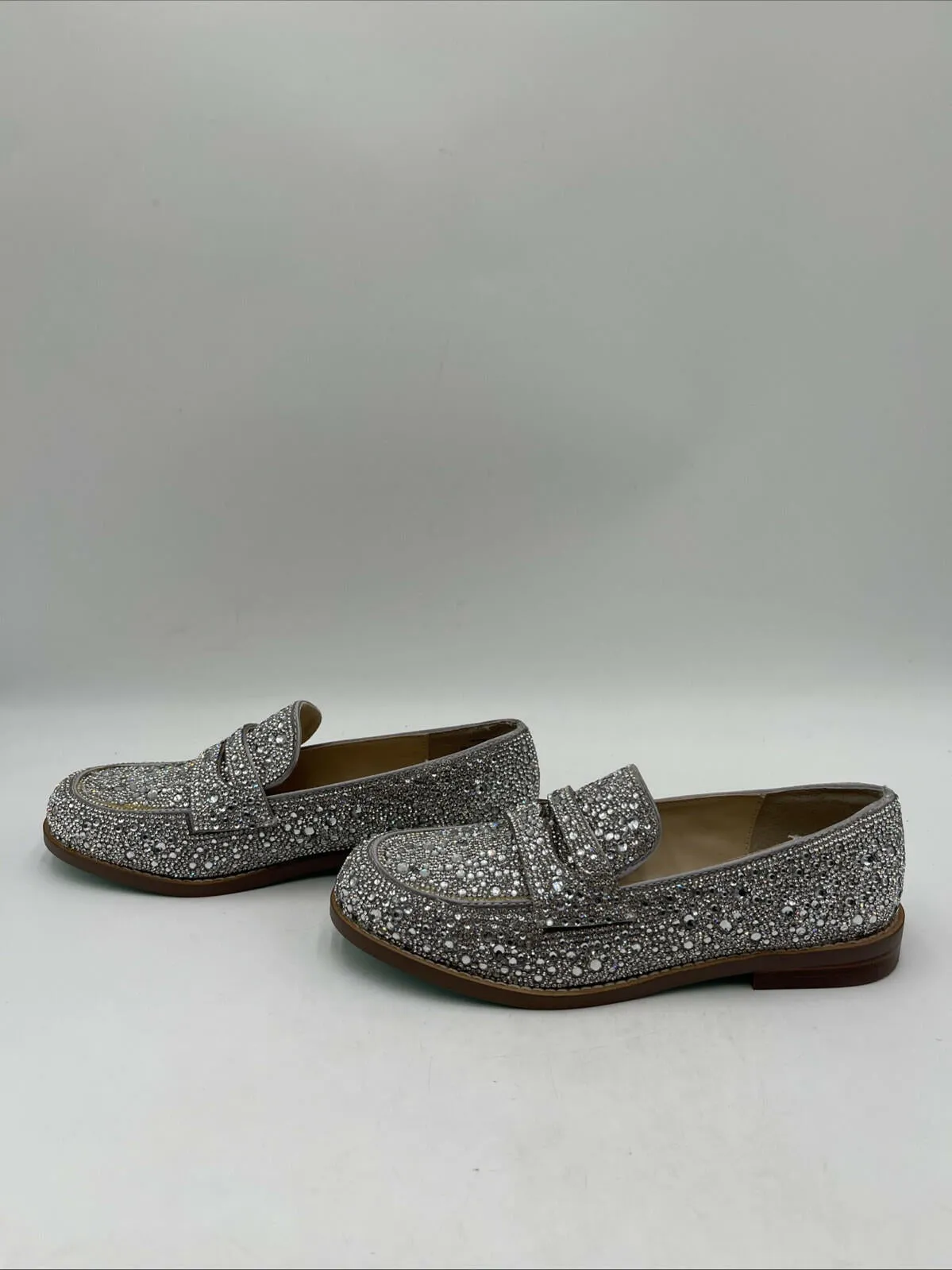 NWD Betsey Johnson Women's Aron Loafers Silver Size 5M - Like New