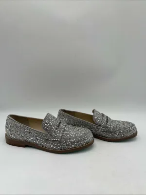 NWD Betsey Johnson Women's Aron Loafers Silver Size 5M - Like New