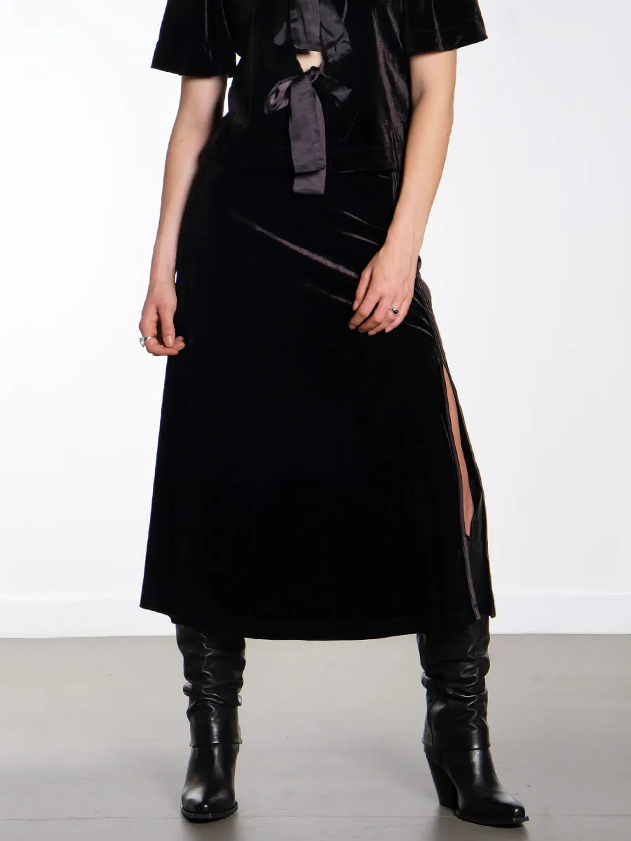 OBJDit Velvet Maxi Skirt