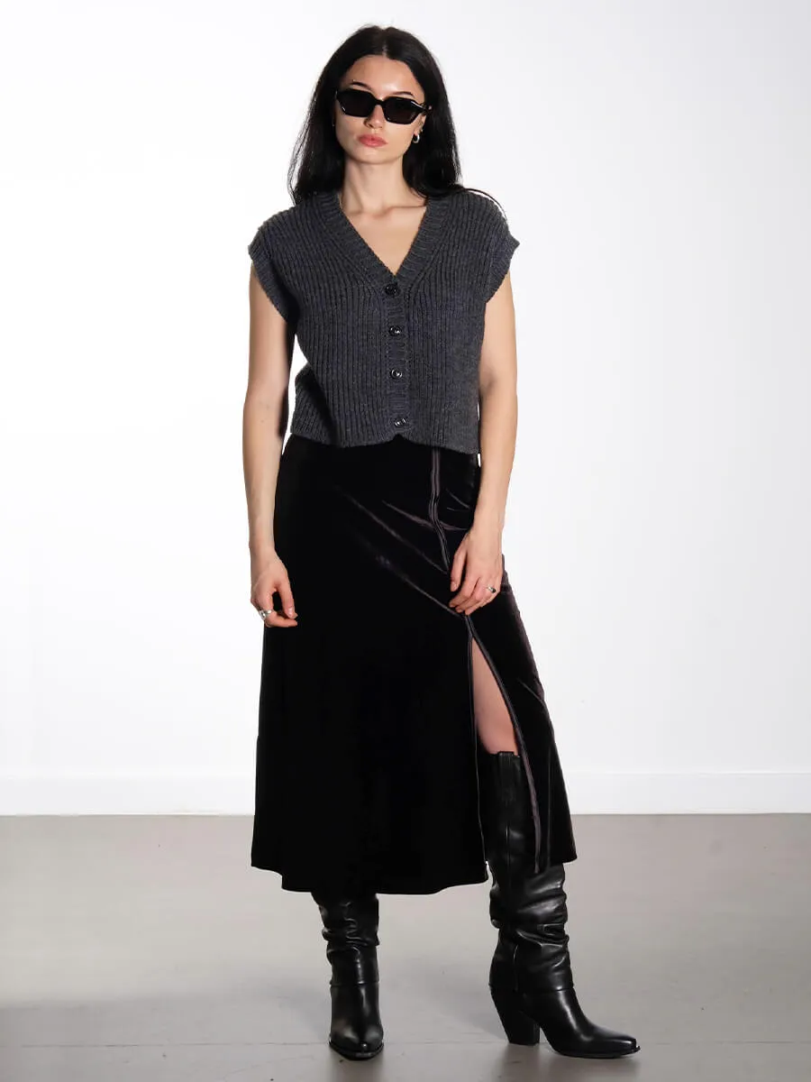 OBJDit Velvet Maxi Skirt