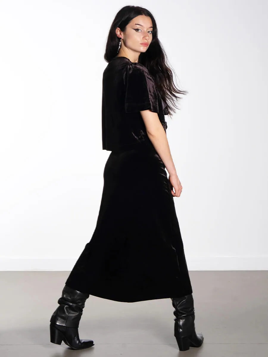 OBJDit Velvet Maxi Skirt