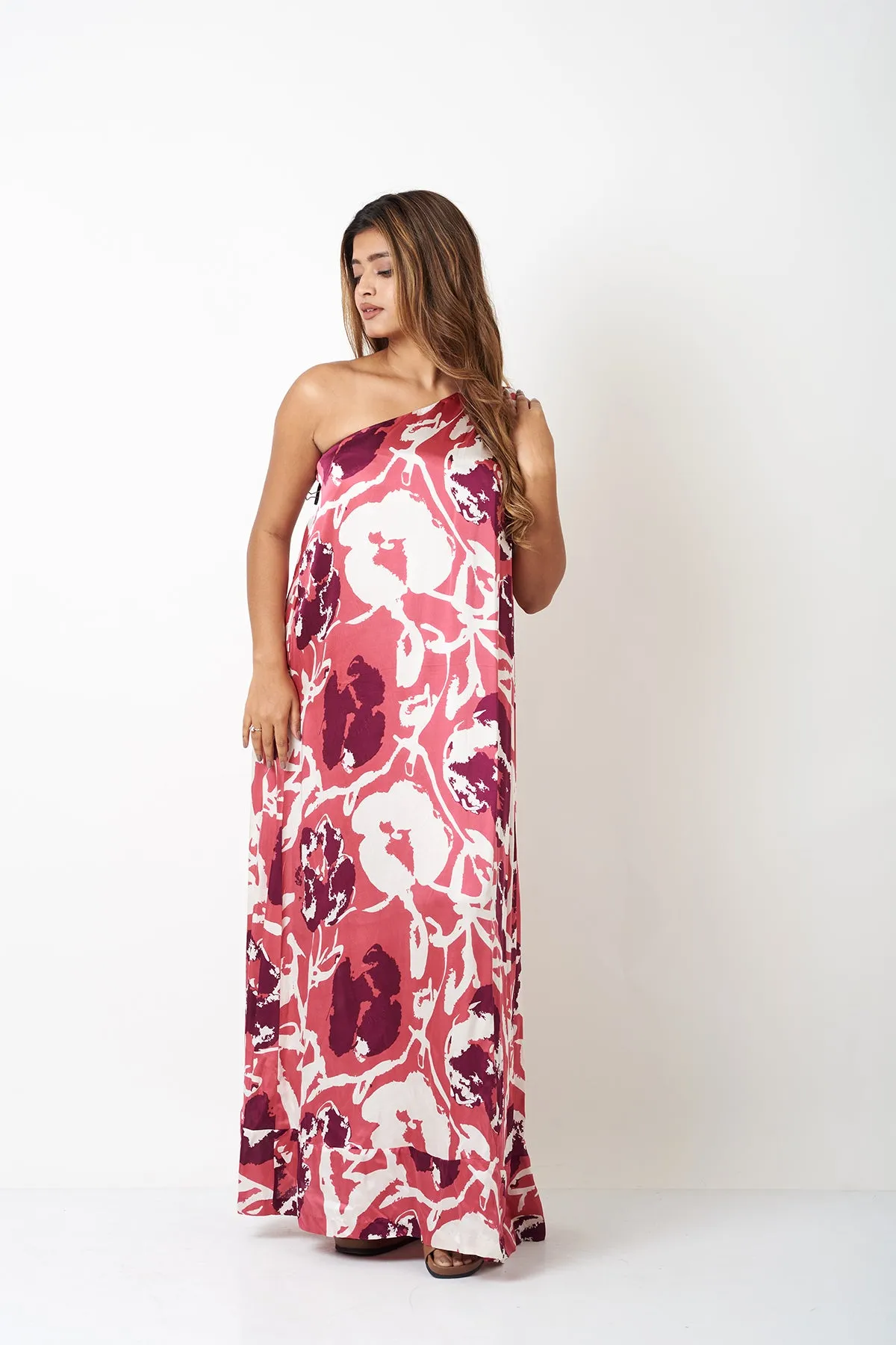 ONE SHOULDER DRESS - PINK