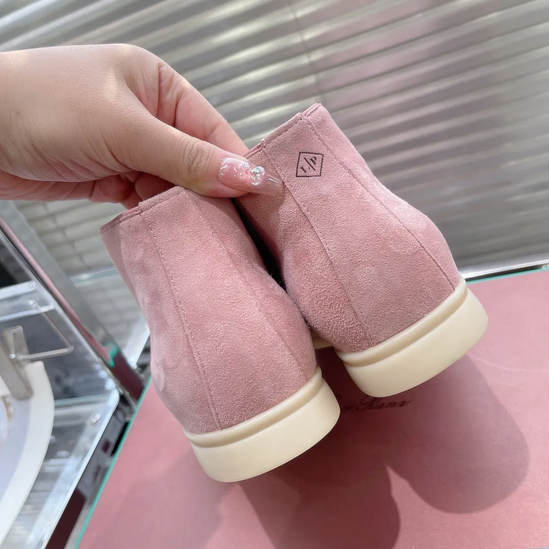 open walk chukka boot light pink suede