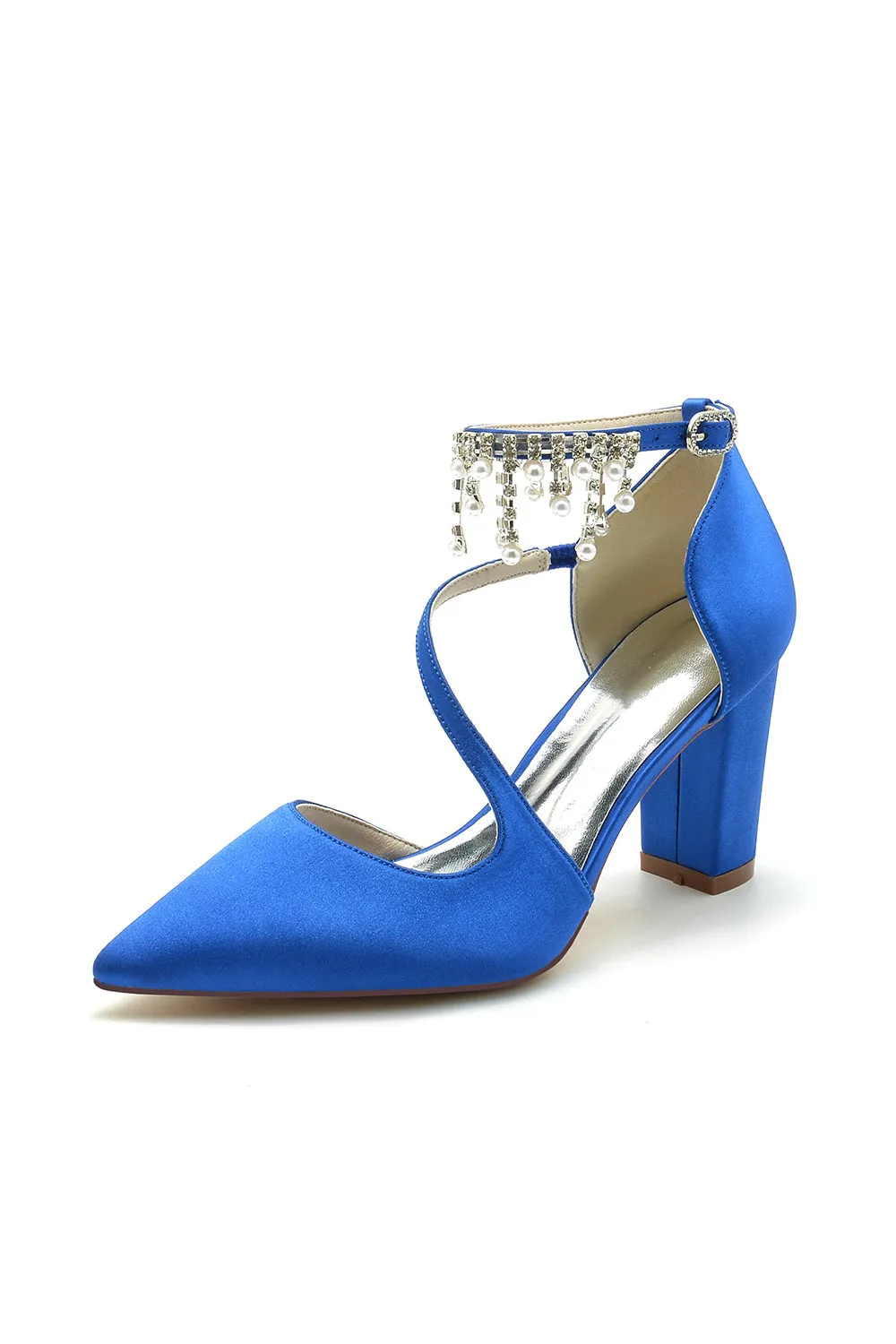 Pearl Tassel Block Heel Sandals