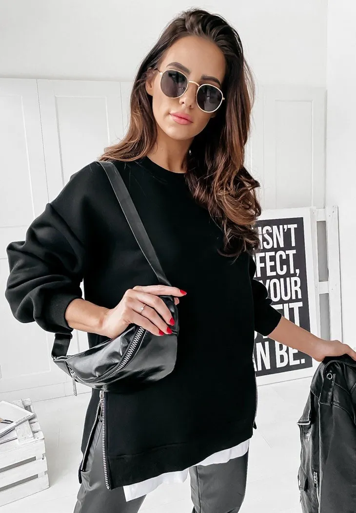 Perfect Affair Oversized Long Sleeve Side-Zip Sweatshirt
