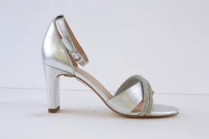 PETER KAISER - 78344-941 HIGH HEEL ANKLE STRAP SANDAL - SILVER