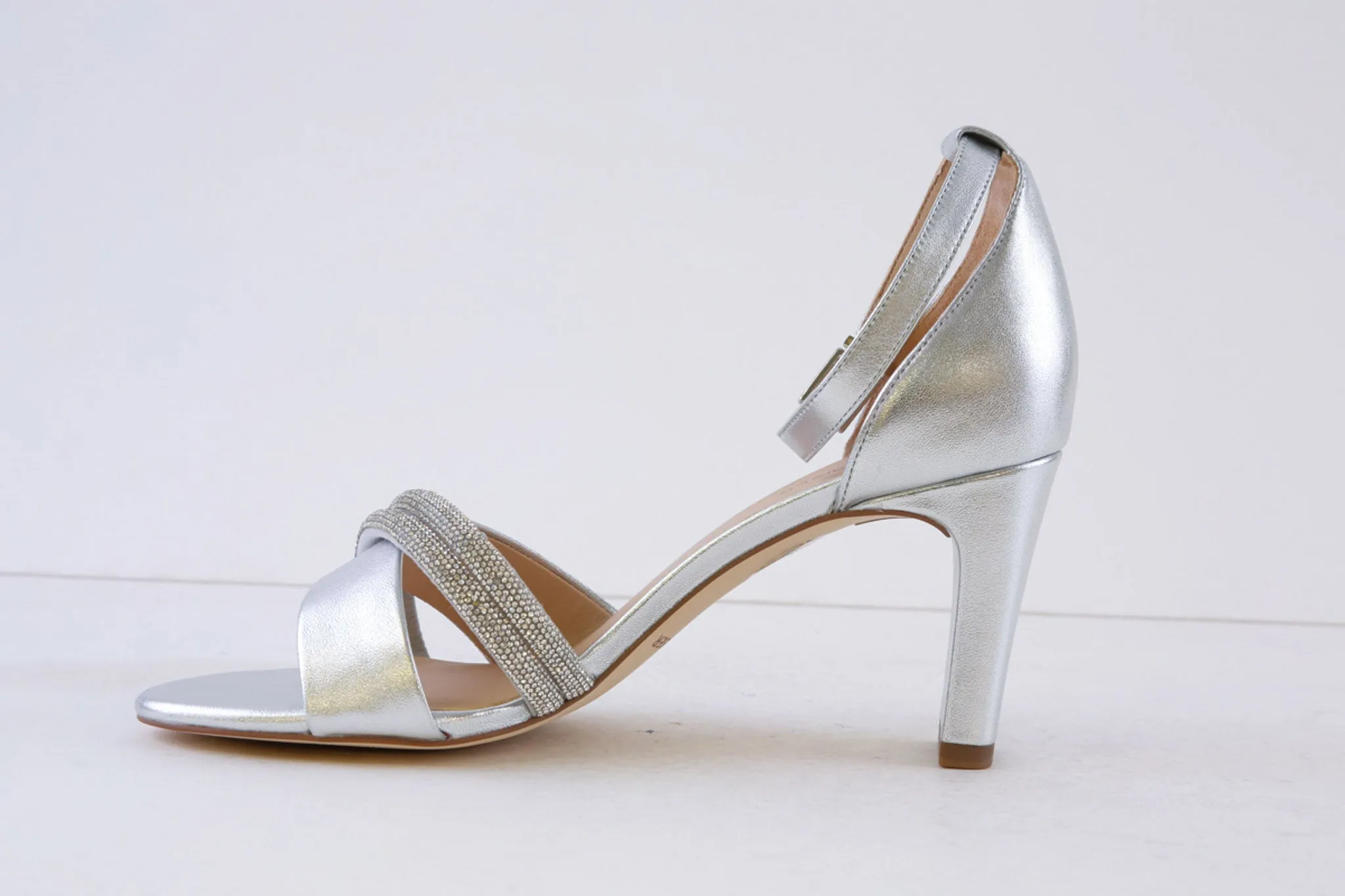PETER KAISER - 78344-941 HIGH HEEL ANKLE STRAP SANDAL - SILVER