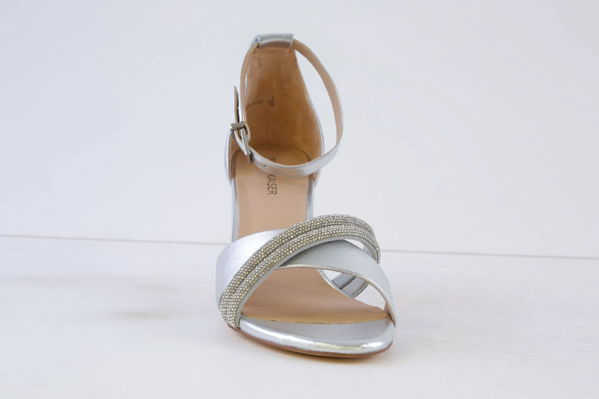 PETER KAISER - 78344-941 HIGH HEEL ANKLE STRAP SANDAL - SILVER