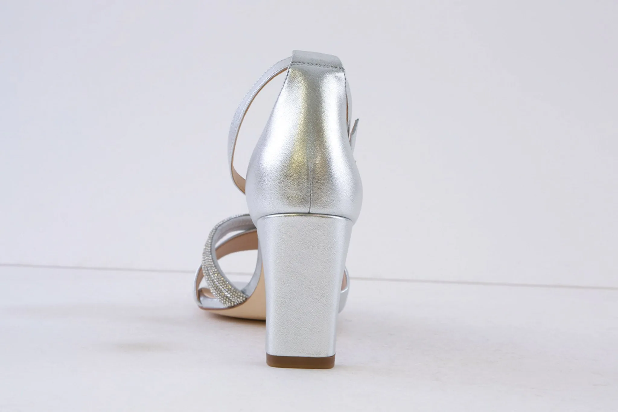 PETER KAISER - 78344-941 HIGH HEEL ANKLE STRAP SANDAL - SILVER