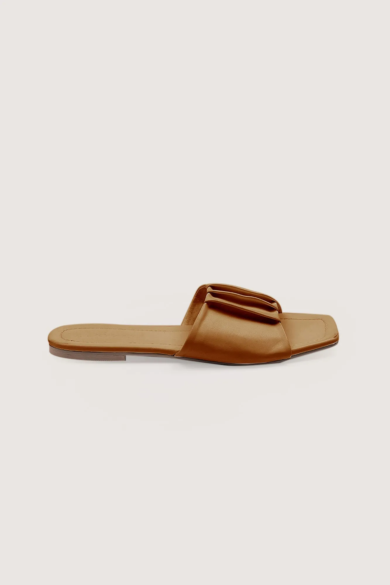 Pleated Band Square Toe Sandals