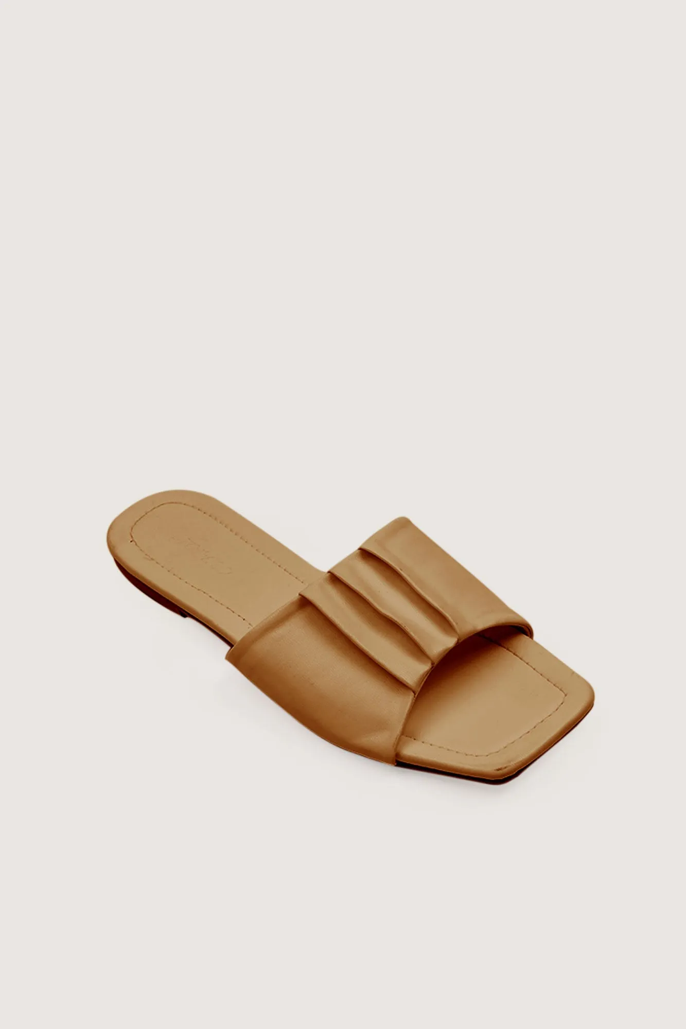 Pleated Band Square Toe Sandals