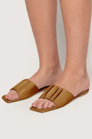 Pleated Band Square Toe Sandals