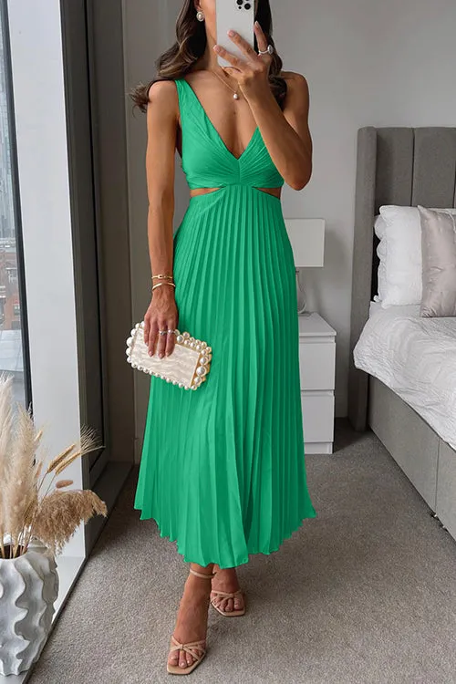 Pleated Midi Dress | Elegant & Flowy | Evening Chic
