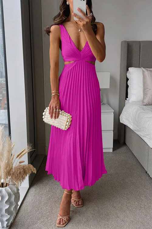 Pleated Midi Dress | Elegant & Flowy | Evening Chic