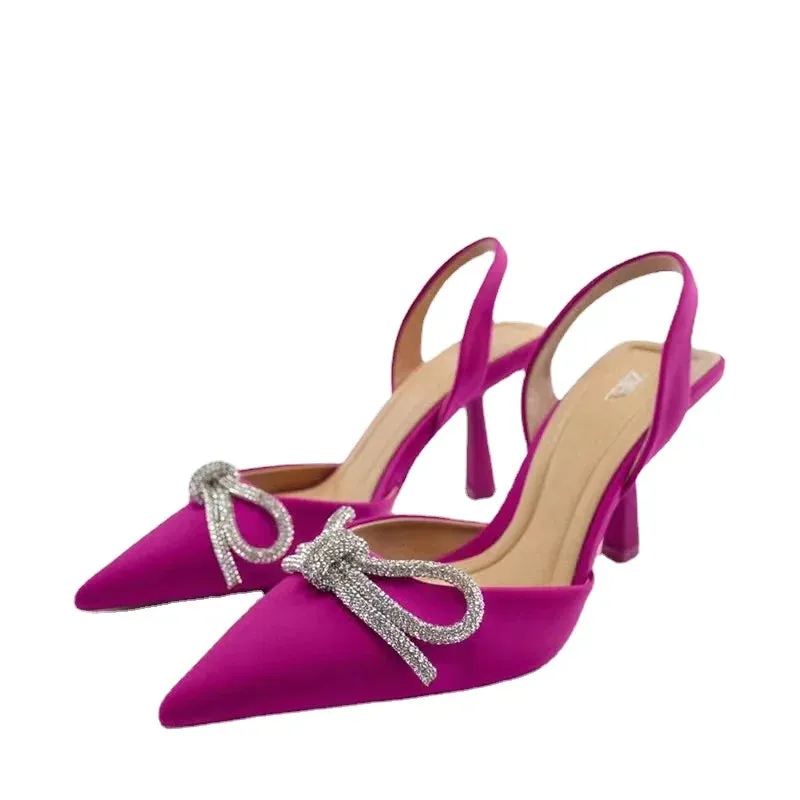 Pointed Bowknot Elegant Heels