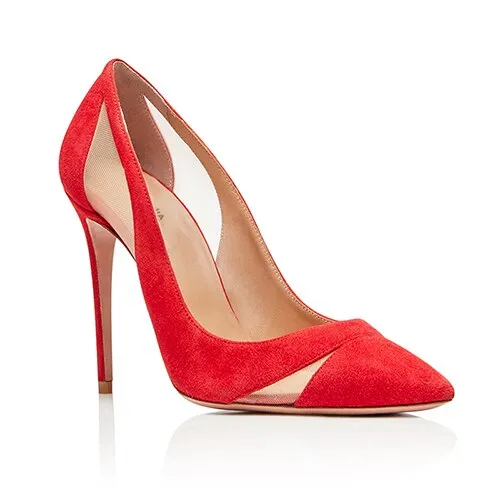 Pointed Toe High Heel Mesh Pumps Womens