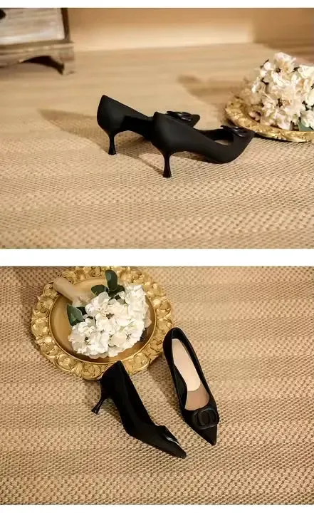 Pointed toe sandals Sequins Fine Heeled High Heels Elegant Sexy Ladies Sandals Wedding Shoes Banquet Shoes Women's