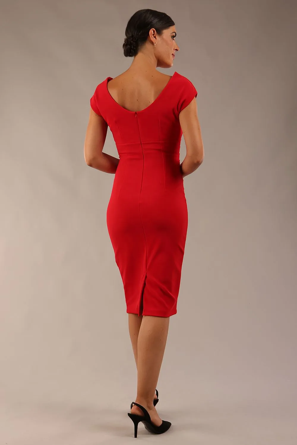 Polly Cap Sleeved Pencil Dress