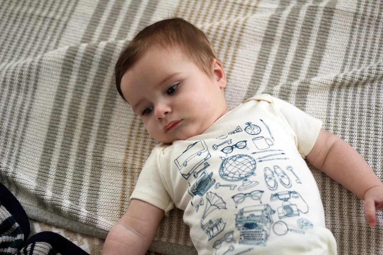 "professor" organic cotton bodysuit in teal