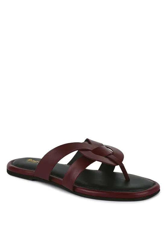 Rag & Co ANGELES Flat Slip-on Genuine Leather Sandals