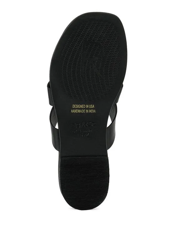 Rag & Co ANGELES Flat Slip-on Genuine Leather Sandals