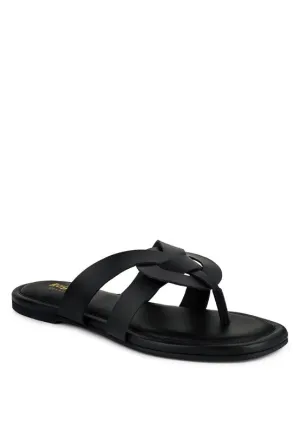 Rag & Co ANGELES Flat Slip-on Genuine Leather Sandals