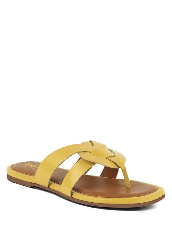Rag & Co ANGELES Flat Slip-on Genuine Leather Sandals