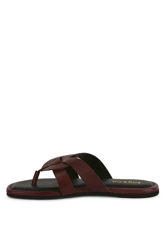 Rag & Co ANGELES Flat Slip-on Genuine Leather Sandals