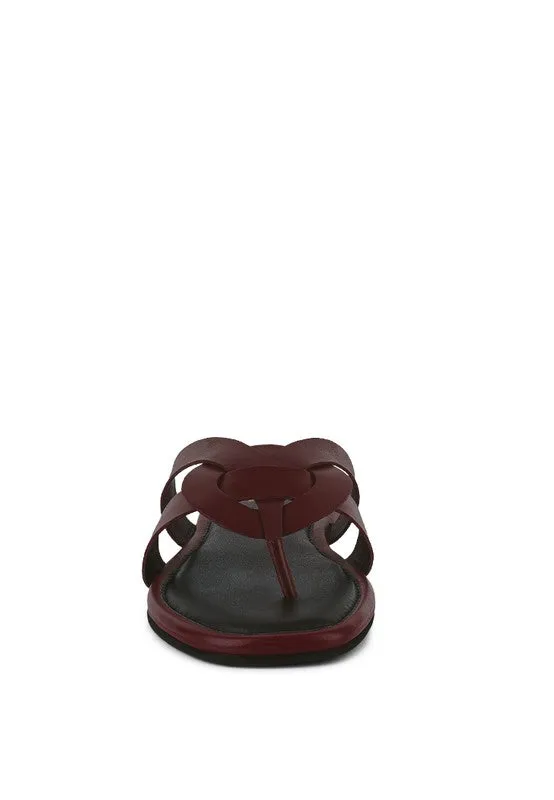 Rag & Co ANGELES Flat Slip-on Genuine Leather Sandals