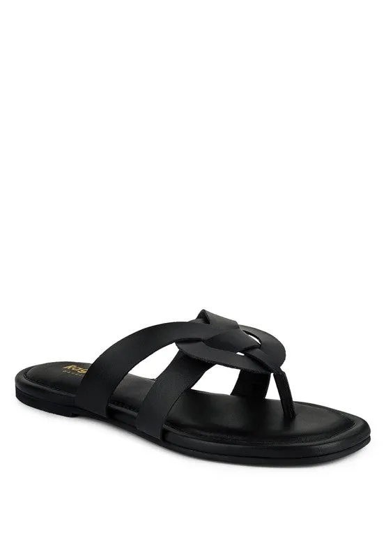 Rag & Co ANGELES Flat Slip-on Genuine Leather Sandals