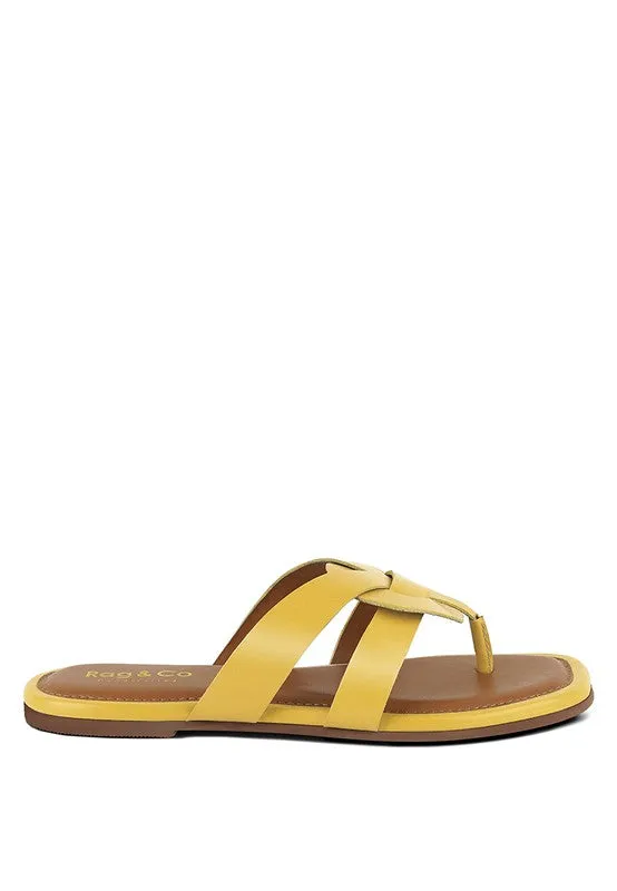 Rag & Co ANGELES Flat Slip-on Genuine Leather Sandals