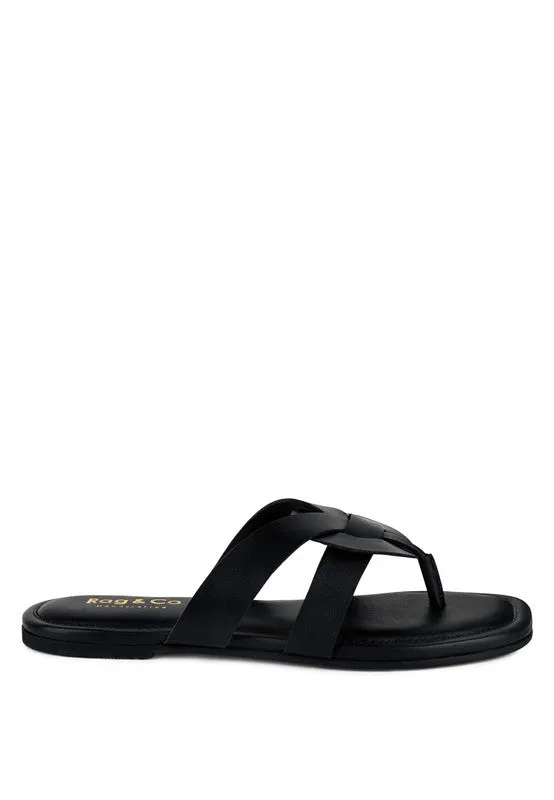 Rag & Co ANGELES Flat Slip-on Genuine Leather Sandals