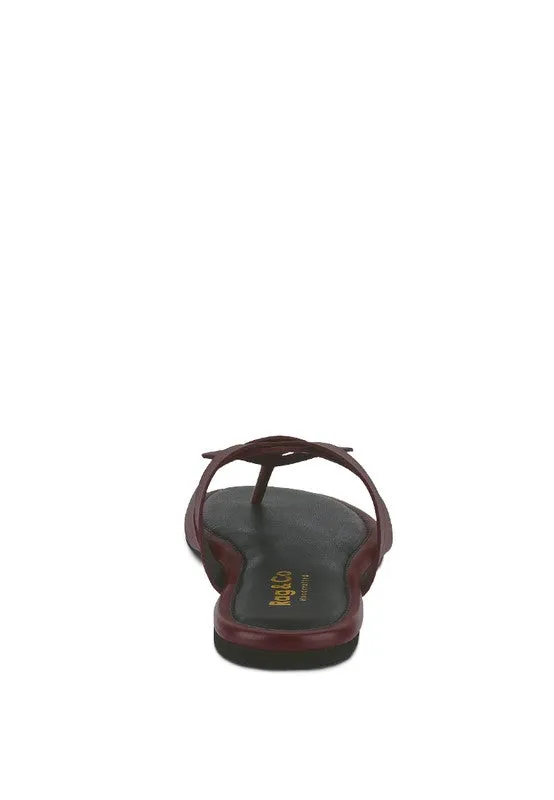 Rag & Co ANGELES Flat Slip-on Genuine Leather Sandals
