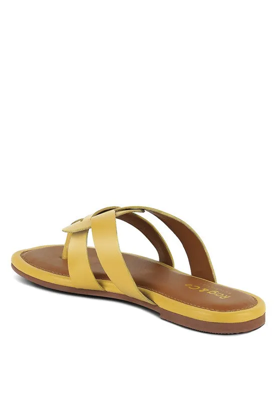 Rag & Co ANGELES Flat Slip-on Genuine Leather Sandals